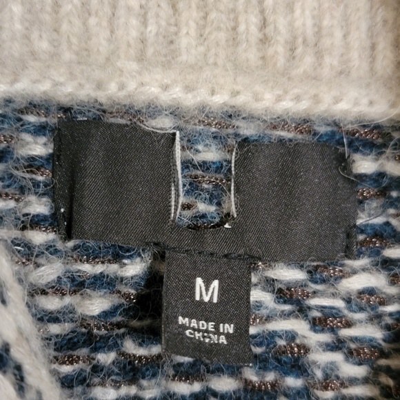 Banana Republic Shawl Collar Cardigan Medium Wool Blue Grey Thick Knit NWOT NEW - Picture 7 of 8